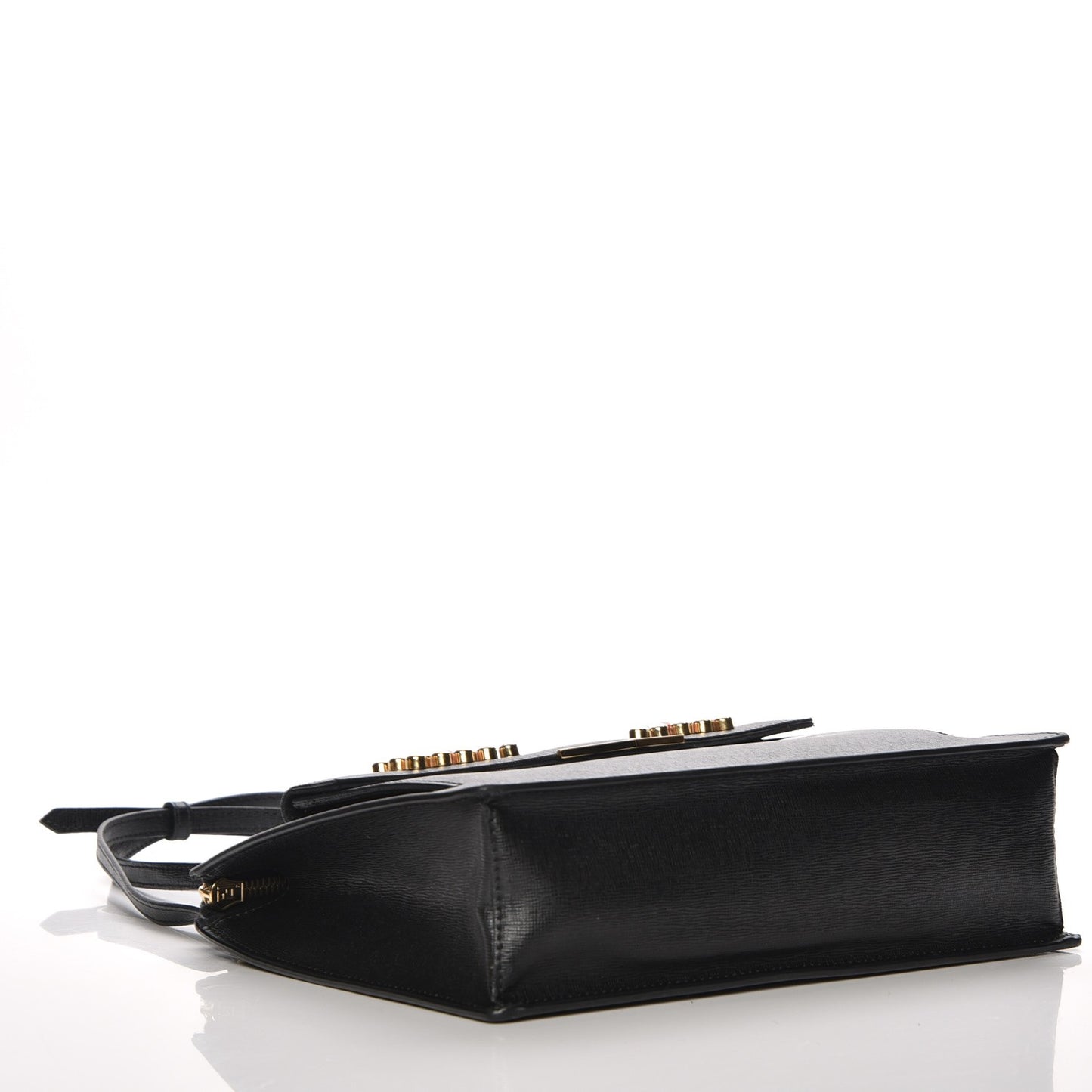 Vitello Elite Studded Monster Crossbody Bag Black