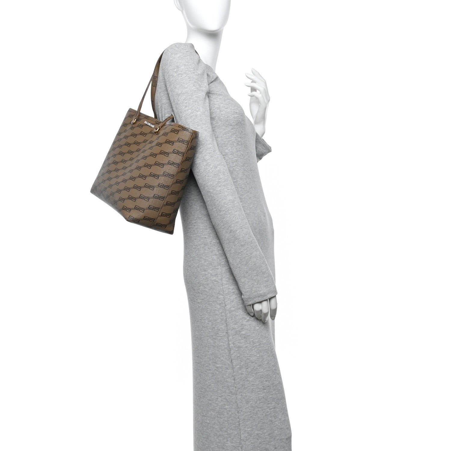 Balenciaga Coated Canvas BB Monogram Medium Signature East West Shopper Bag Beige Brown 2 of 13