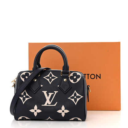 Louis Vuitton Empreinte Monogram Giant Speedy Bandouliere 20 Navy Creme 10 of 10