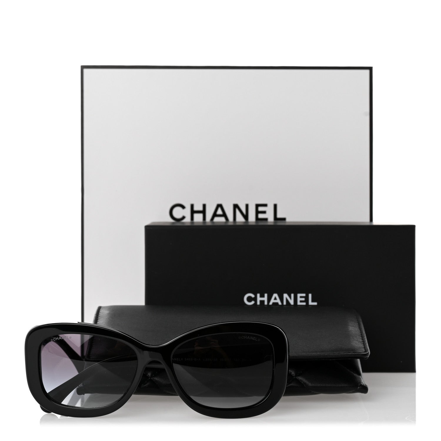 Chanel Acetate Rectangle CC Sunglasses 5468-B-A Black 9 of 9
