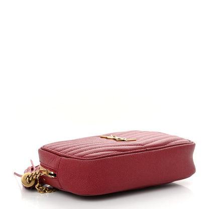 Saint Laurent Grain De Poudre Matelasse Monogram Mini Lou Camera Bag Opyum Red 4 of 10