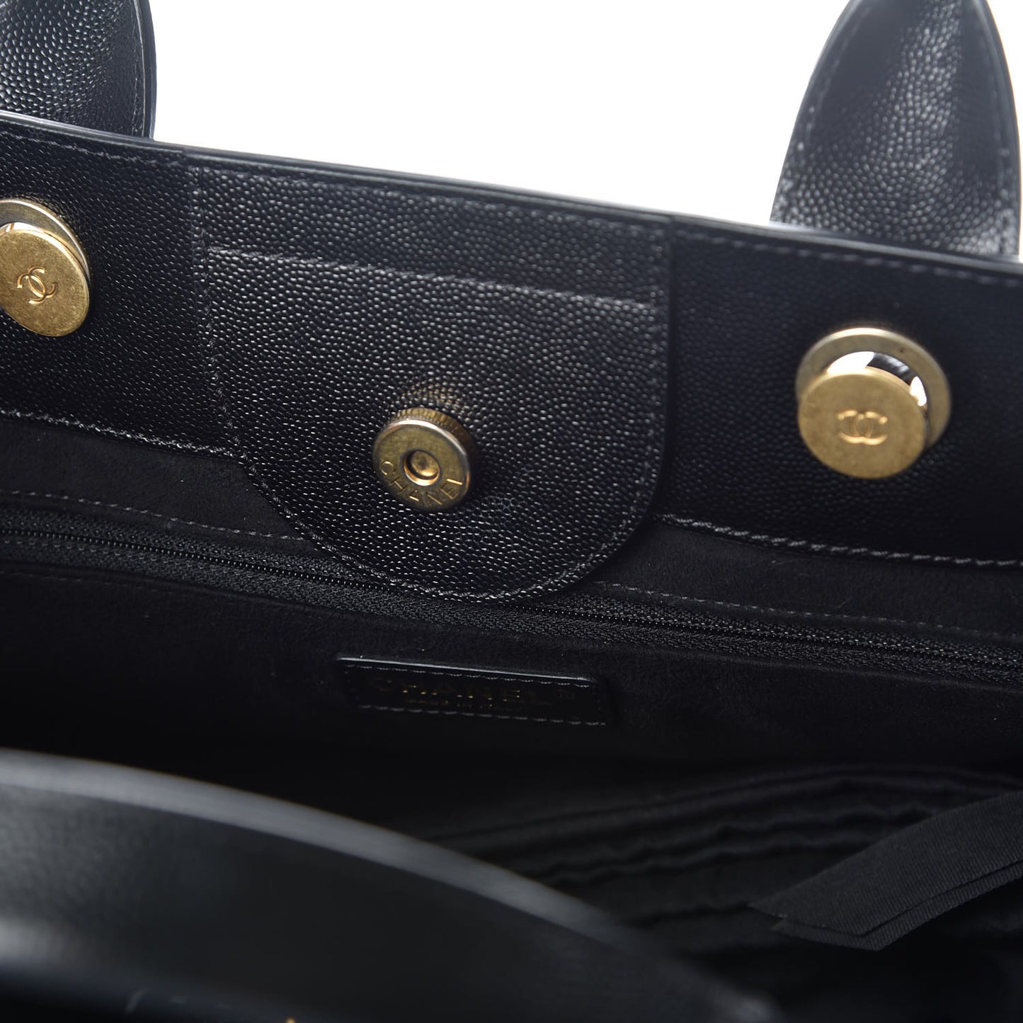 Caviar Small Studded Deauville Tote Black