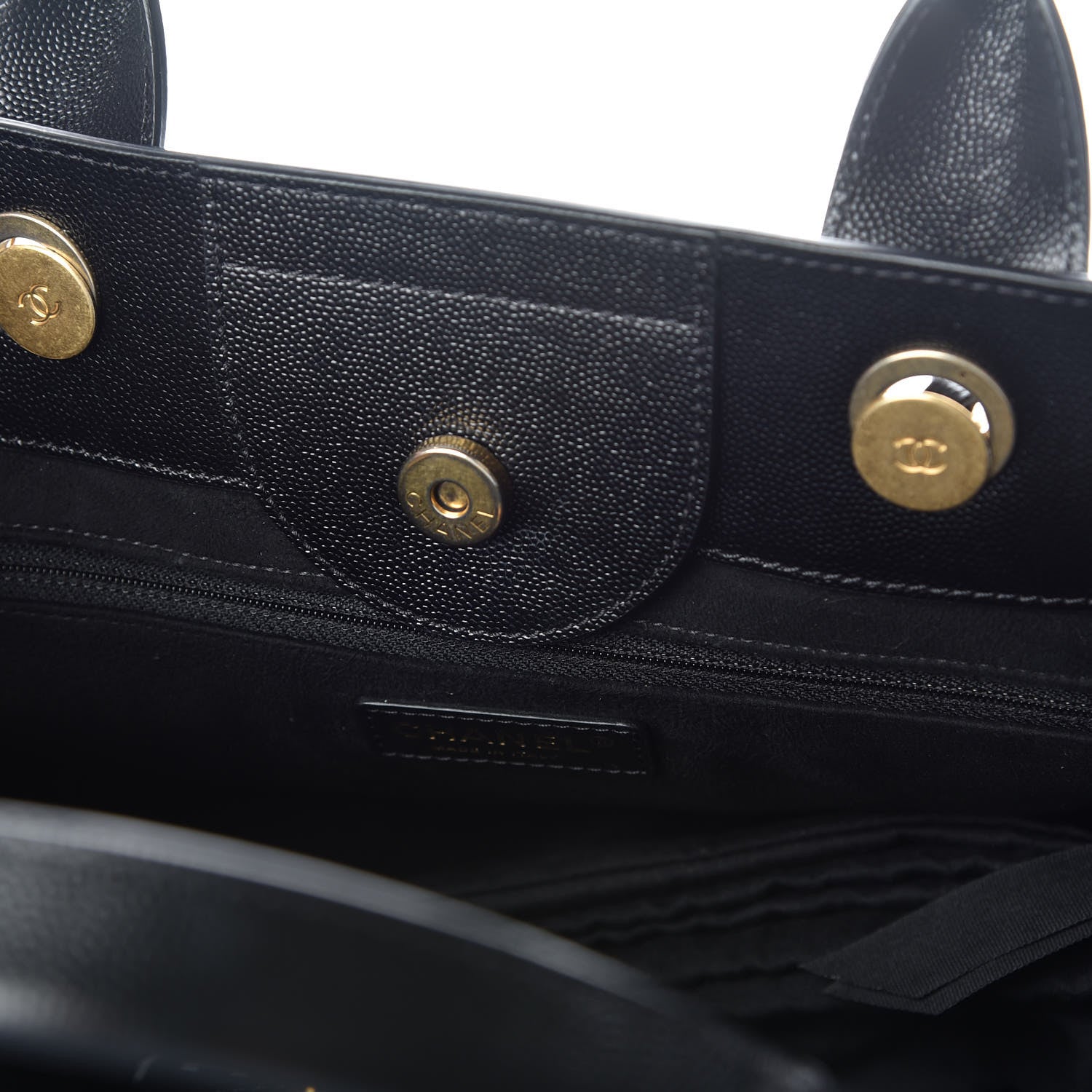 Chanel Caviar Small Studded Deauville Tote Black 11 of 11