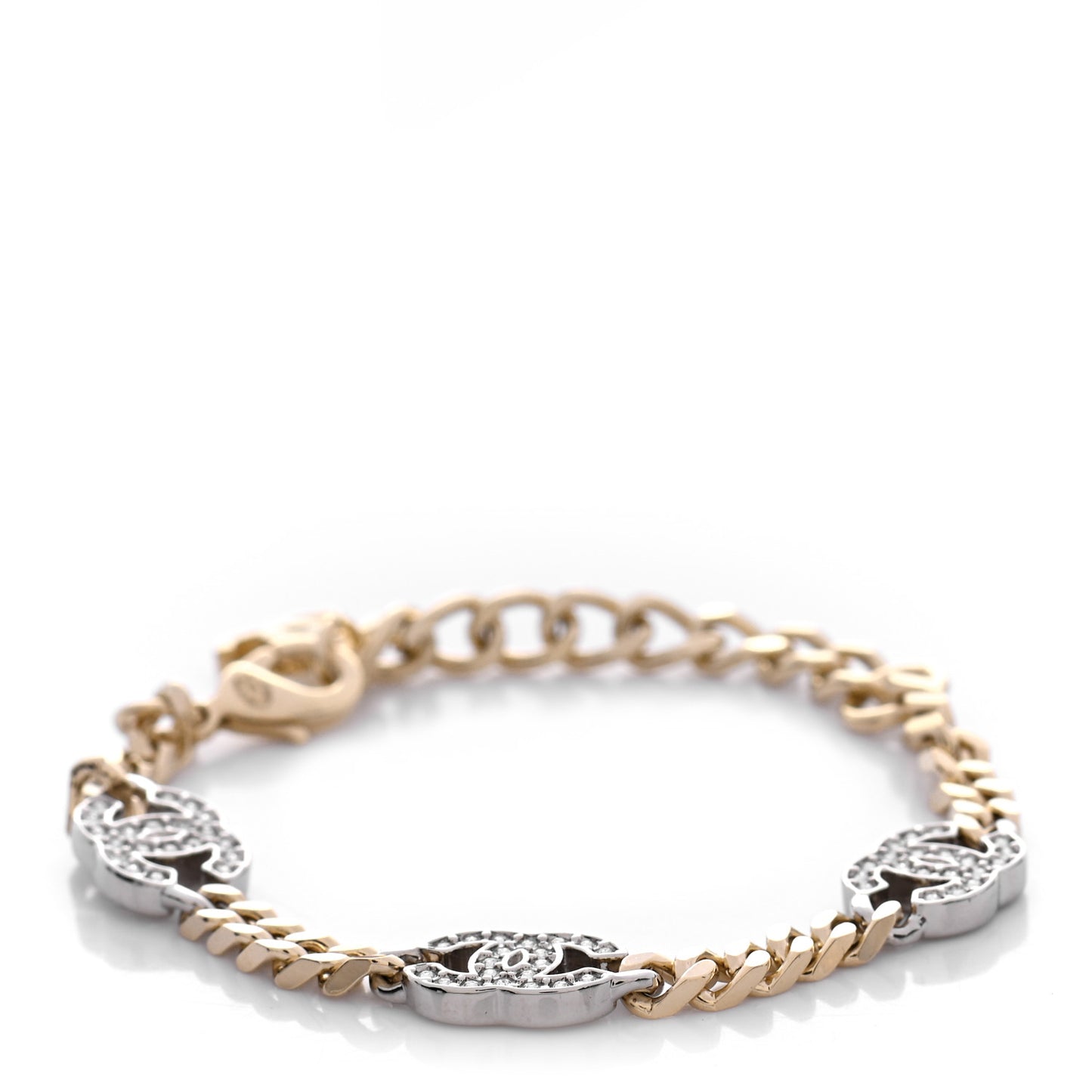 Crystal CC Chain Bracelet Gold Silver