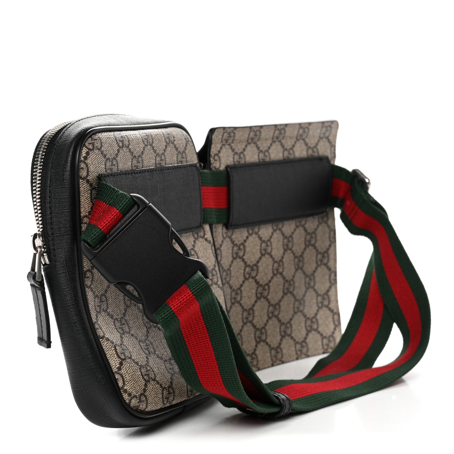 GG Supreme Monogram Web Belt Bag Black