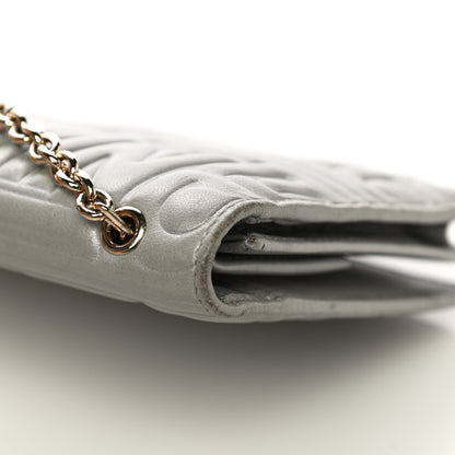 Fendi Metallic Nappa Logo Embossed Long Wallet On Chain Silver 24 of 26