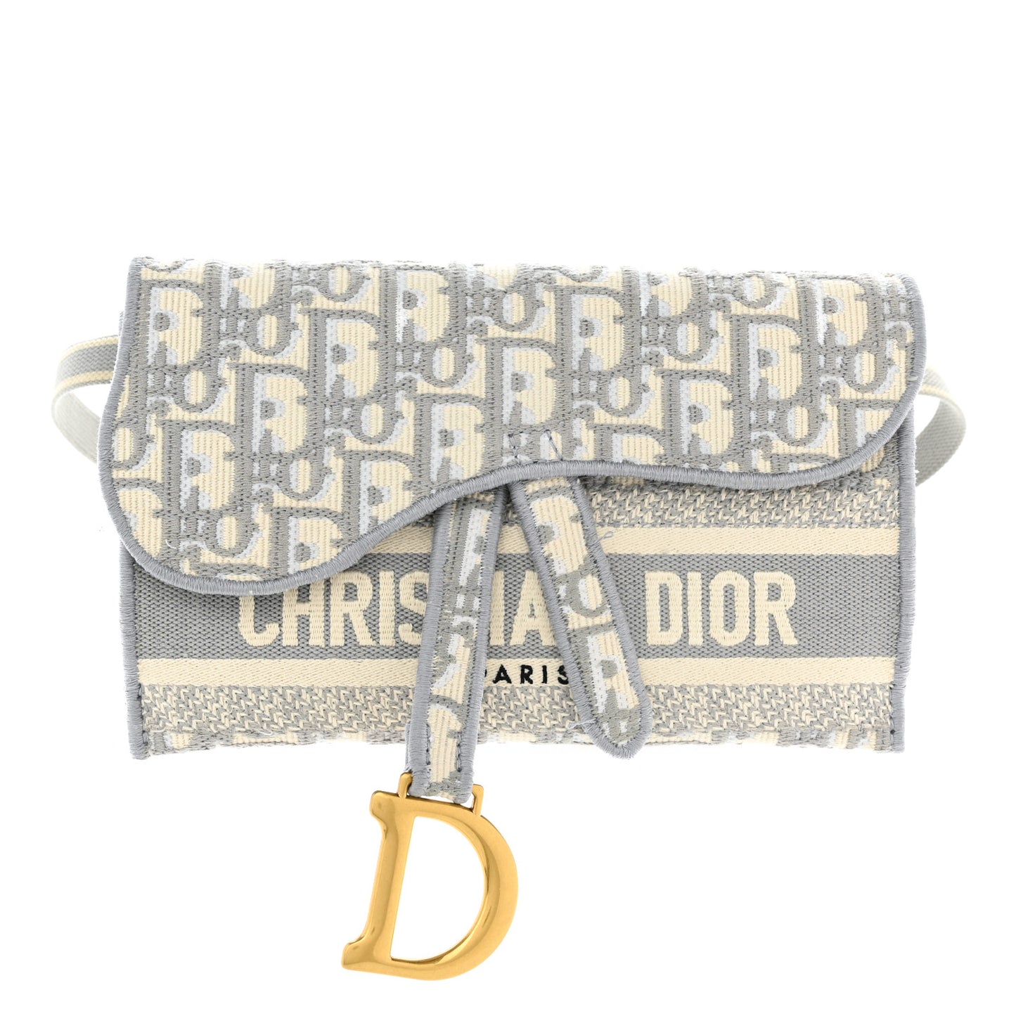 Oblique Slim Saddle Pouch Grey