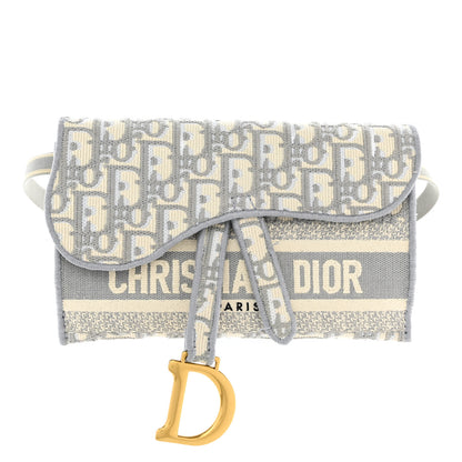 Christian Dior Oblique Slim Saddle Pouch Grey 1 of 11