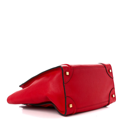 Celine Drummed Calfskin Mini Luggage Coquelicot 4 of 12