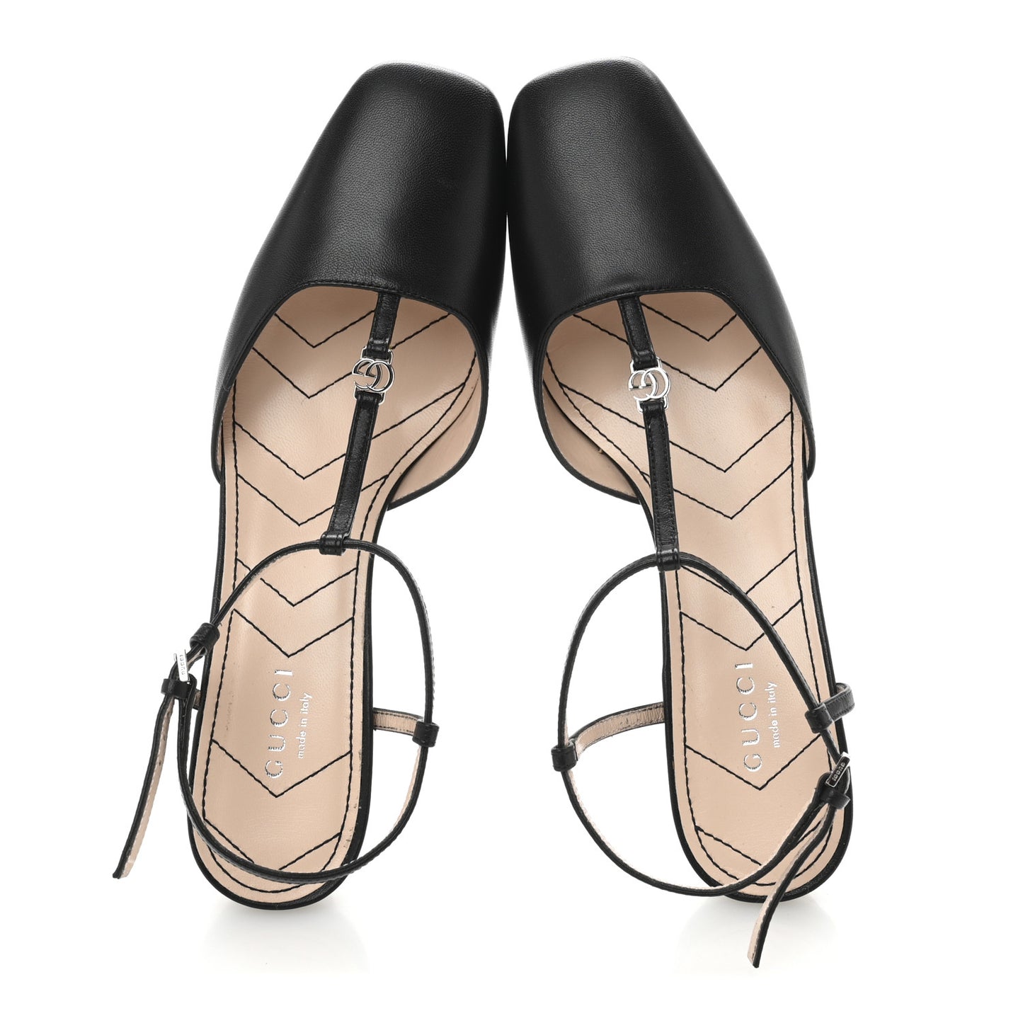Nappa Charlotte Petite GG 55mm Slingback Pumps 36.5 Black