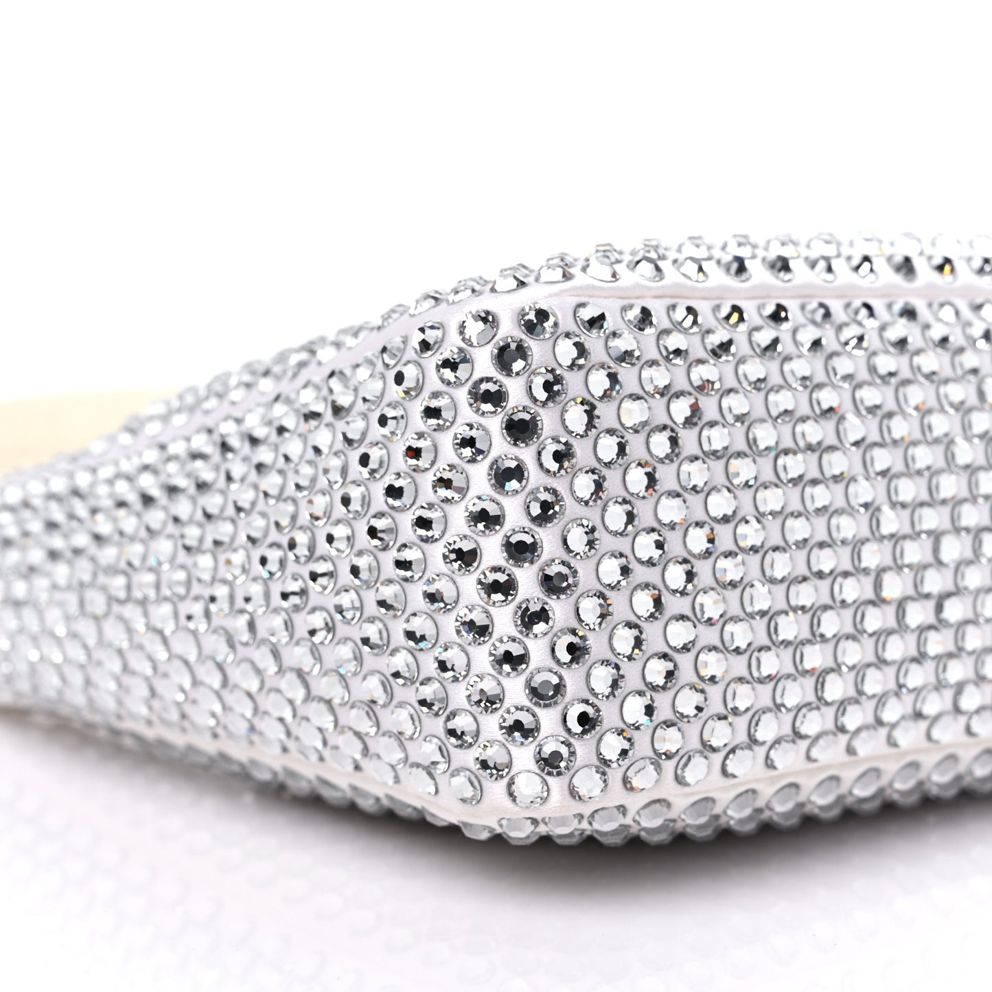 Satin Crystal Mini Re-Edition 2000 Bag White