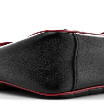 Gucci Vintage Effect Calfskin Matelasse Diagonal Small Torchon GG Marmont Shoulder Bag Black Romantic Cherry 9 of 11