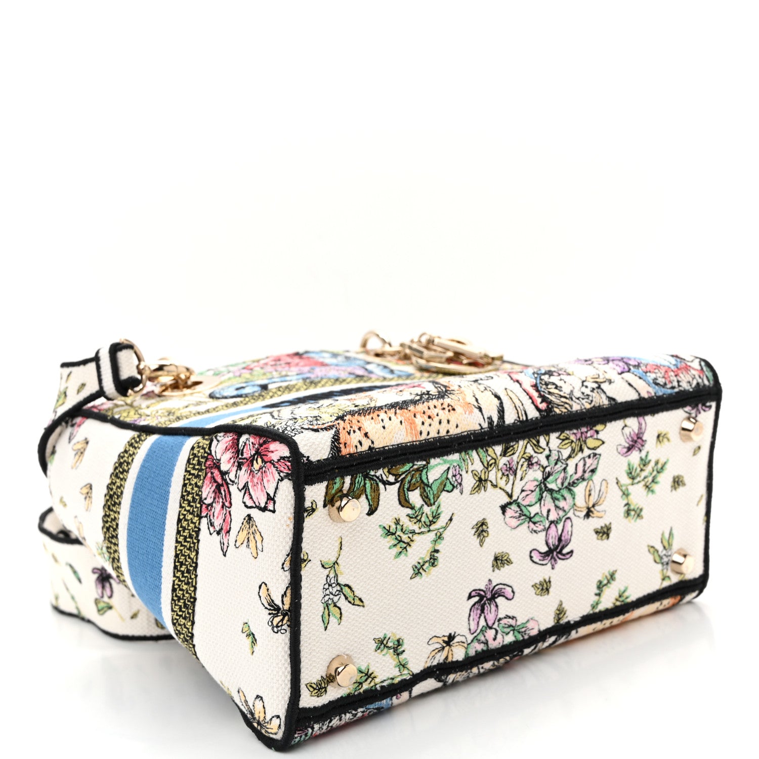 Christian Dior Canvas D-Constellation Embroidered Medium Lady D-Lite Latte Multicolor 4 of 9