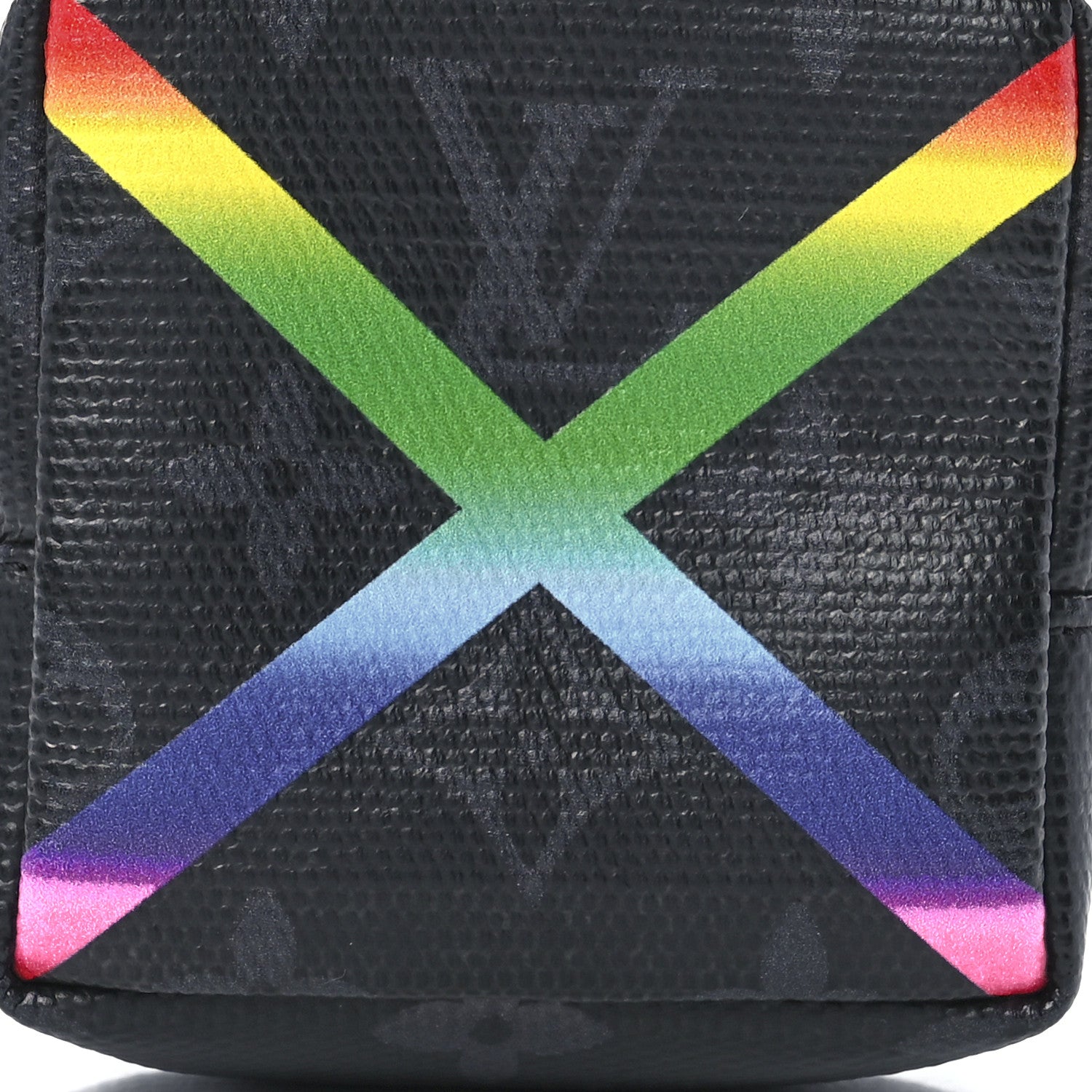 Louis Vuitton Monogram Eclipse Rainbow Box Pouch Bag Charm Key Ring 7 of 10