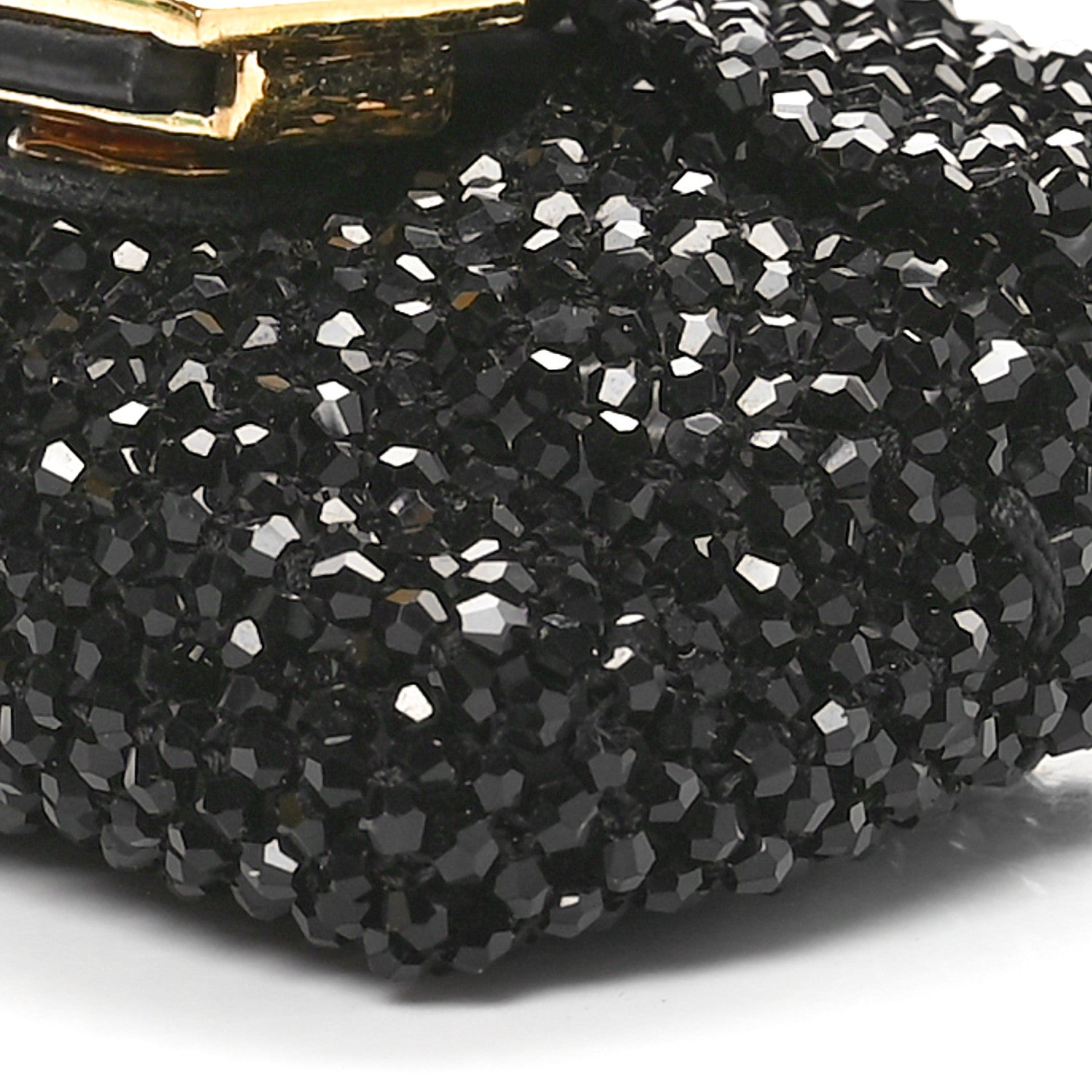Fendi Crystal Vitello King Beaded Mini Pico Baguette Charm Black 8 of 9