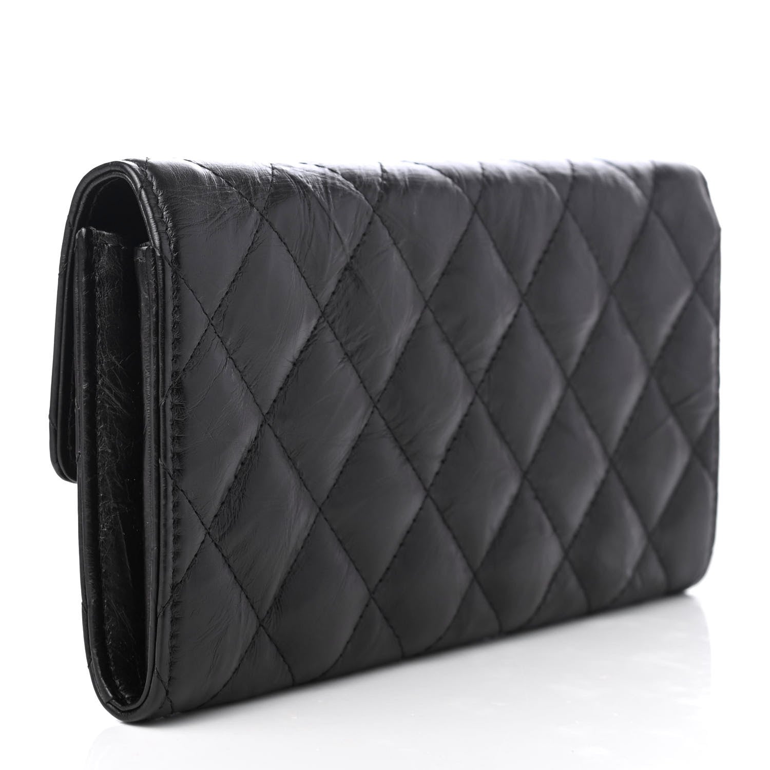 Chanel Aged Calfskin Quilted 2.55 Reissue Flap Wallet So Black 3 of 8