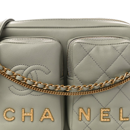 Chanel Calfskin Quilted Small Camera Case Grey 8 of 10