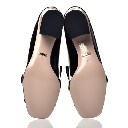 Gucci Vernice GG Marmont Fringe 50mm Loafer Pumps 39 Black 6 of 9