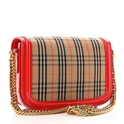 Burberry Patent 1983 Knight Check Link Shoulder Bag Bright Red 3 of 9