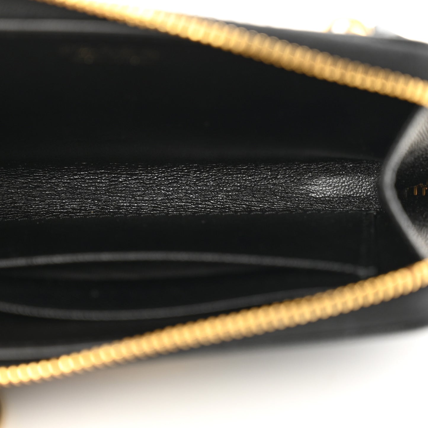 Saffiano Metal Zip Around Keychain Black