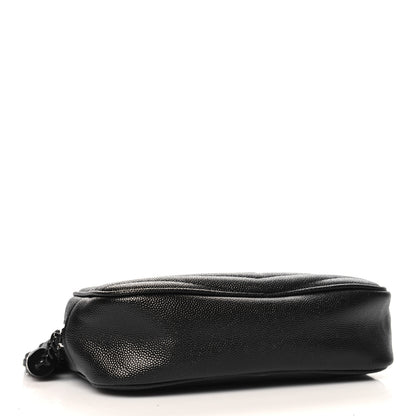 Saint Laurent Grain De Poudre Matelasse Monochrome Monogram Mini Lou Camera Bag Black 4 of 10
