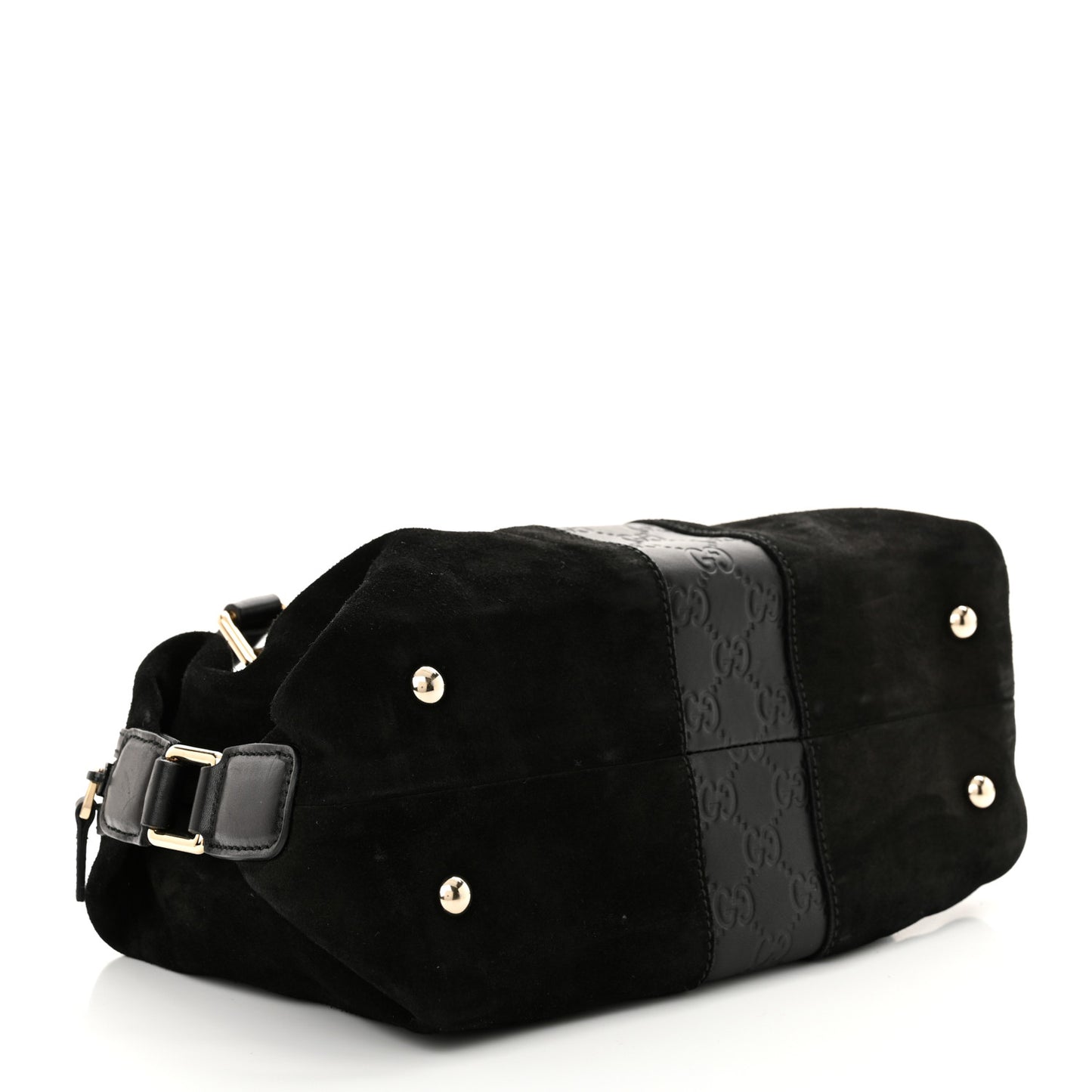 Suede Guccissima Small Boston Black