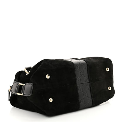 Gucci Suede Guccissima Small Boston Black 3 of 10
