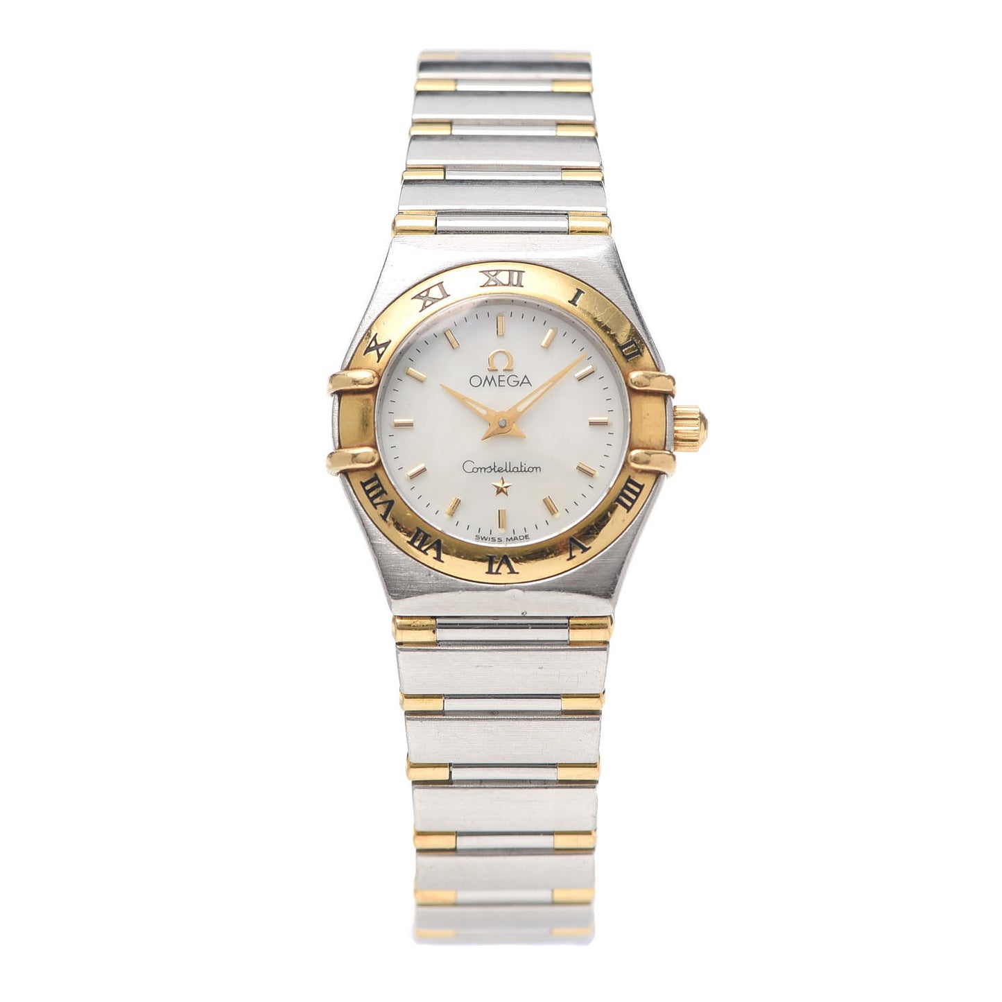 Stainless Steel 18K Yellow Gold 22mm Constellation Quartz Watch White 795.1203