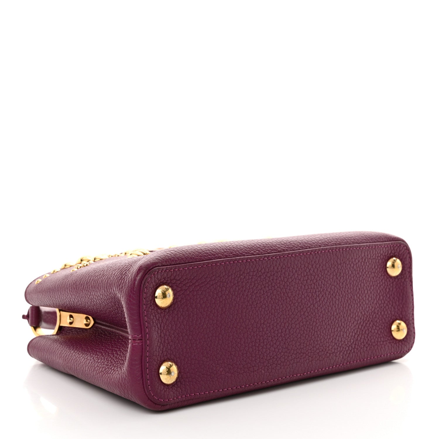Louis Vuitton Taurillon Studded Sol Capucines BB Magenta 4 of 12