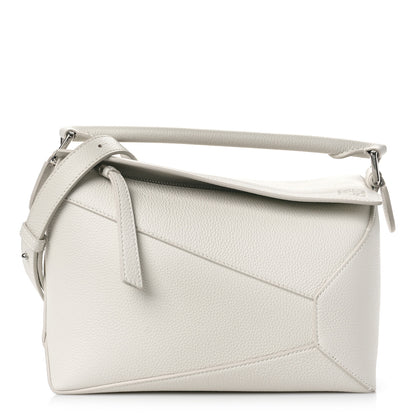 Loewe Soft Grained Calfskin Small Puzzle Edge Bag Soft White 1 of 8