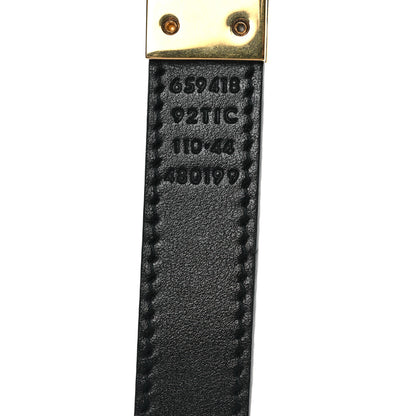 Gucci GG Supreme Monogram Plutone Calfskin Double G Reversible 20mm Belt 110 44 Beige Ebony Black 3 of 5