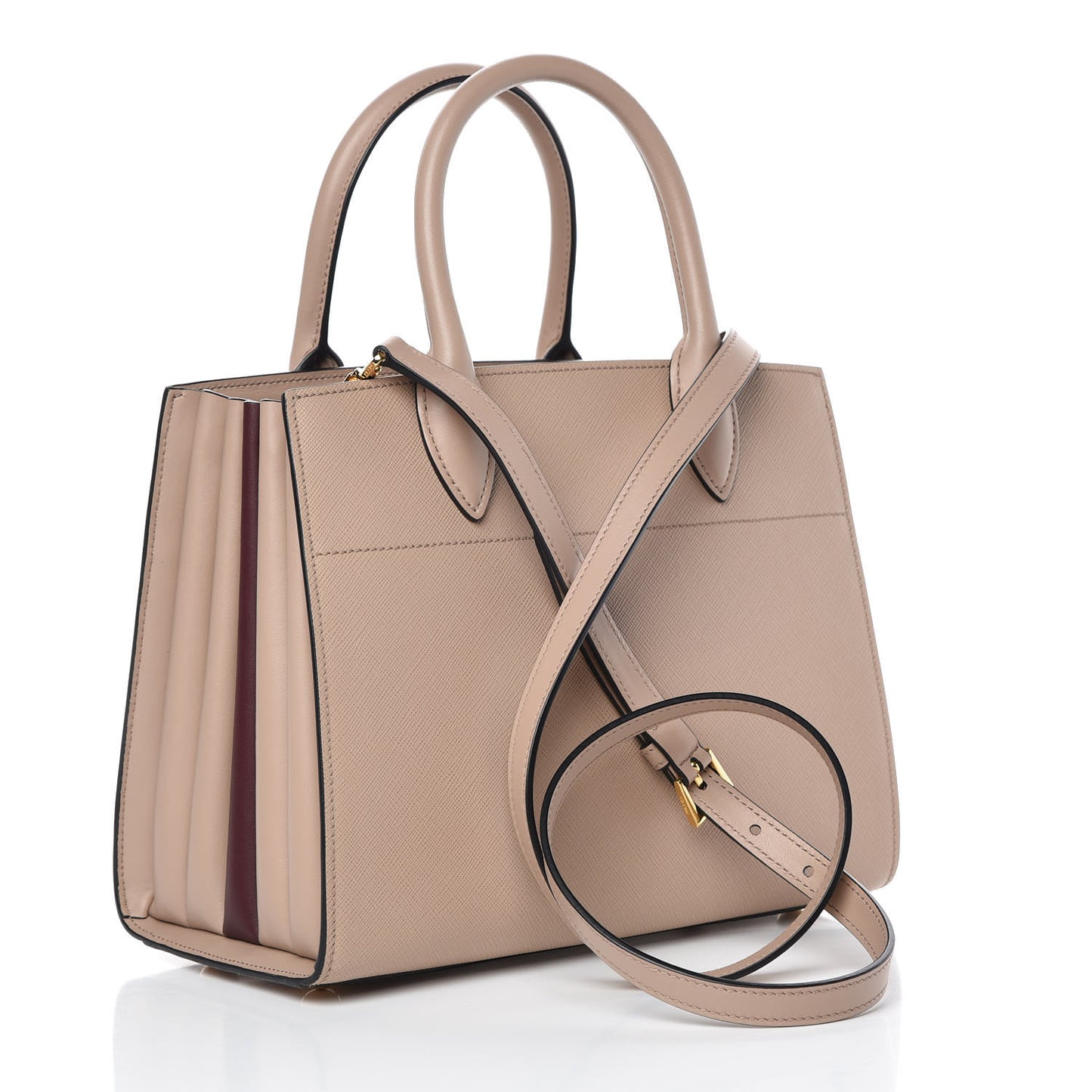 Saffiano City Calfskin Bibliothèque Top Handle Cammeo Granato