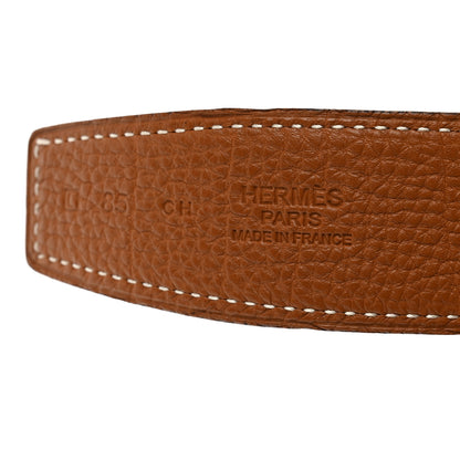 Hermes Box Togo Constance H Belt 85 34 Black Gold 3 of 5