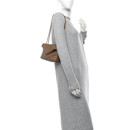 Saint Laurent Lambskin Quilted Toy Loulou Puffer Monogram Chain Satchel Dark Cork 2 of 10