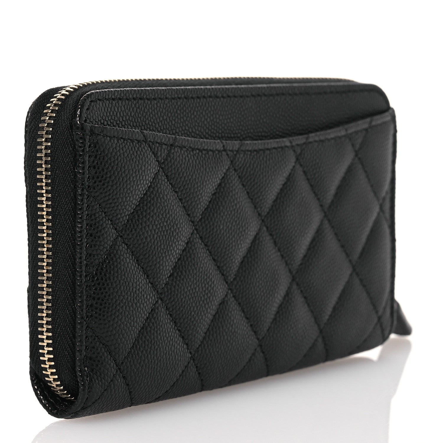 Chanel Caviar Quilted Medium Zip Around Wallet Black 3 of 13