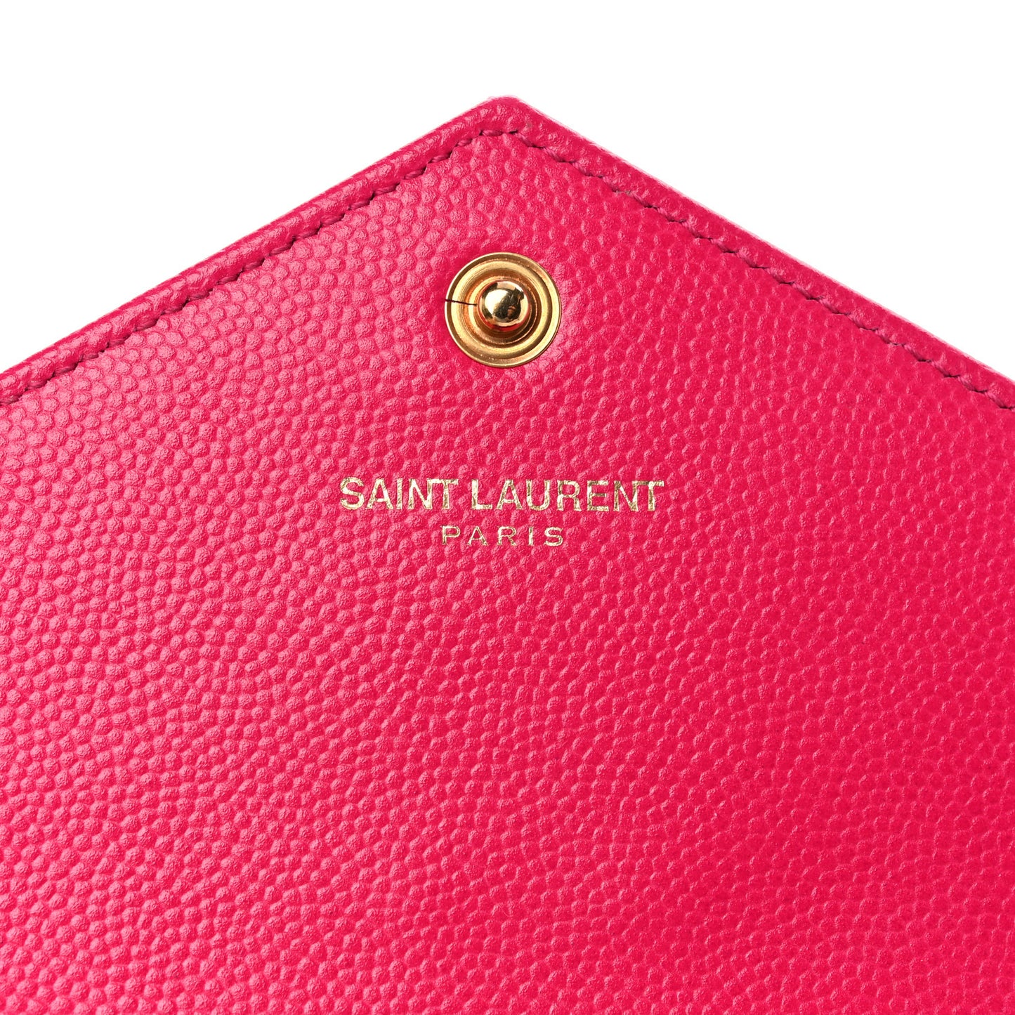 Grain De Poudre Matelasse Chevron Monogram Envelope Chain Wallet Fresh Fuchsia