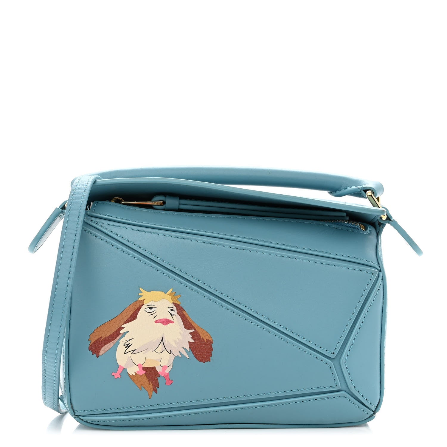 Loewe X HOWL'S MOVING CASTLE Satin Calfskin Heen Mini Puzzle Bag Light Blue 1 of 10