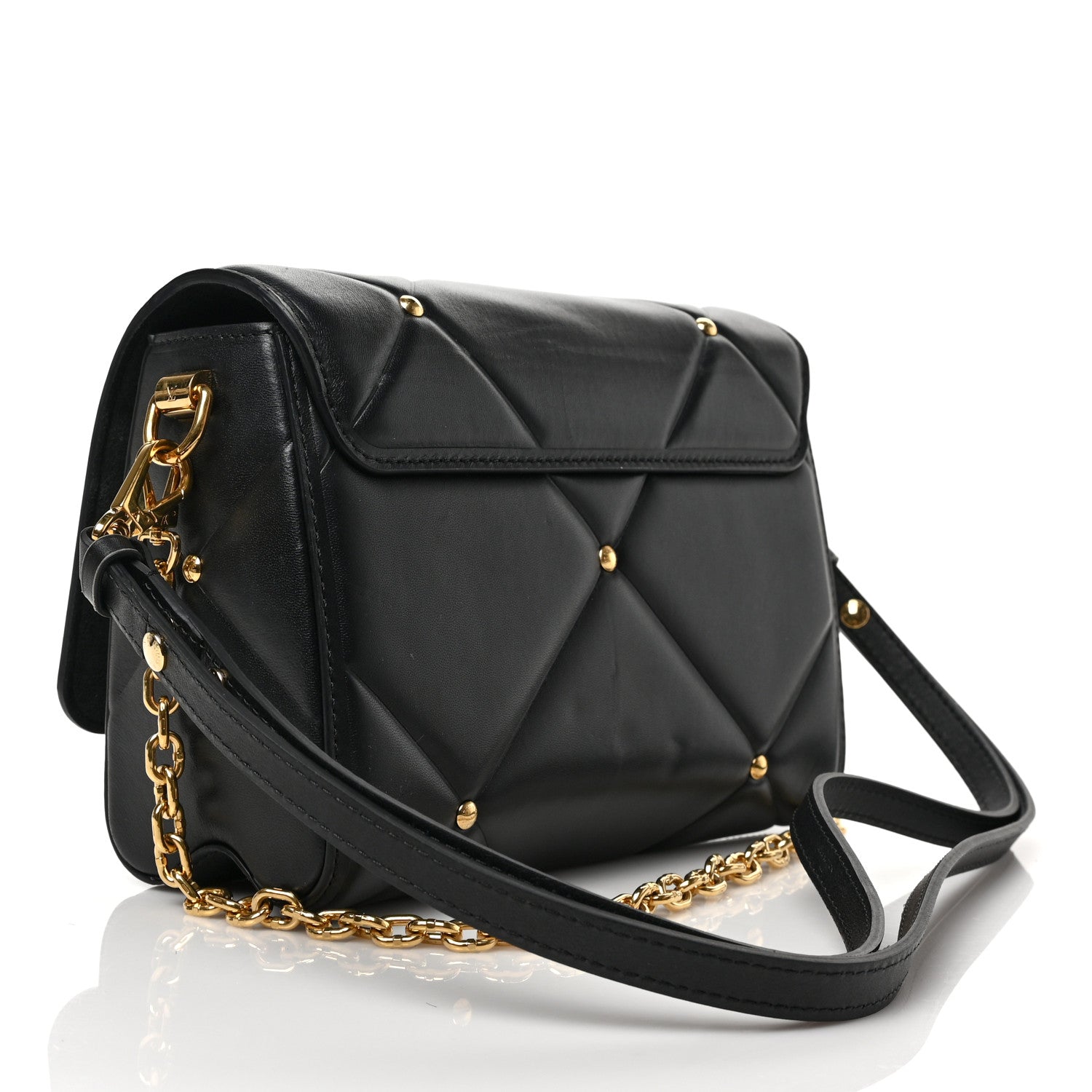 Louis Vuitton Lambskin Quilted Twist MM Black 3 of 8