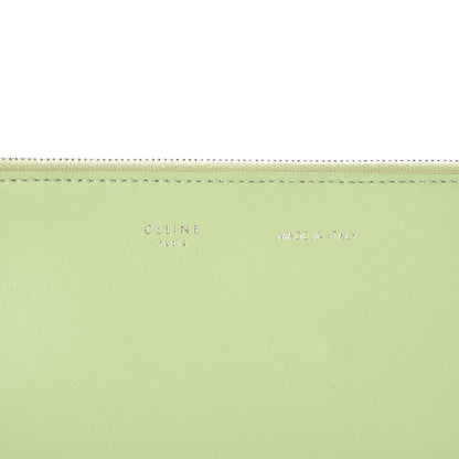 Celine Plastic Bag with Cloudy Lambskin Solo Zip Pouch Clutch Lime 12 of 17