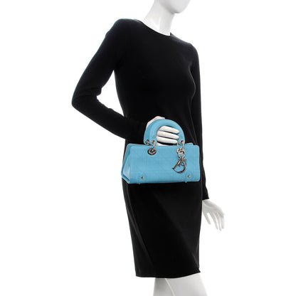 Christian Dior Calfskin Cannage Stitched Small East West Lady Dior Light Blue 2 of 10