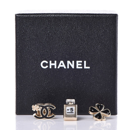 Chanel Metal Lucky No 5 CC Brooch Set Gold 6 of 6