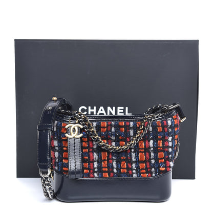Chanel Tweed Calfskin Small Gabrielle Hobo Navy 9 of 9
