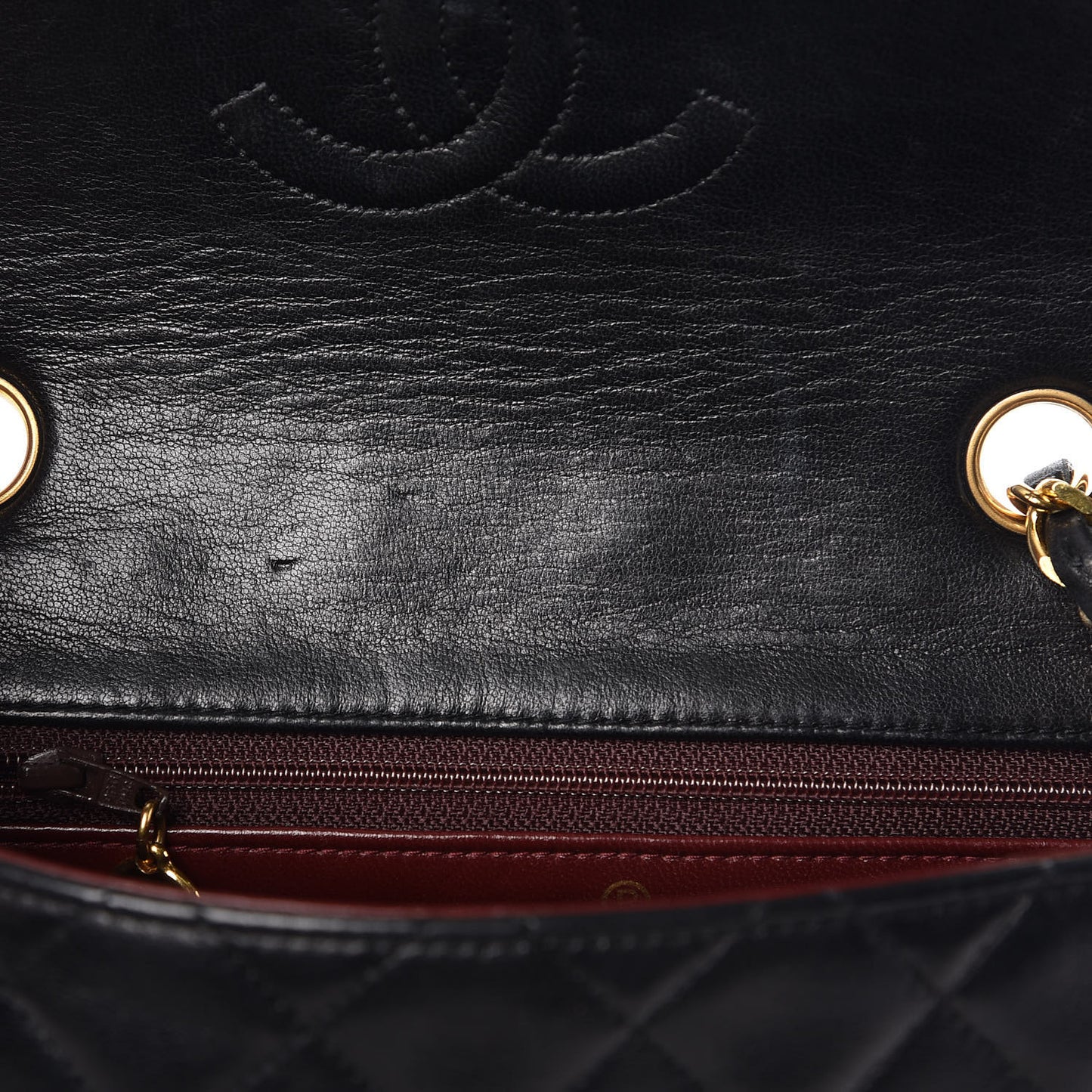 Lambskin Mini Square Flap Black