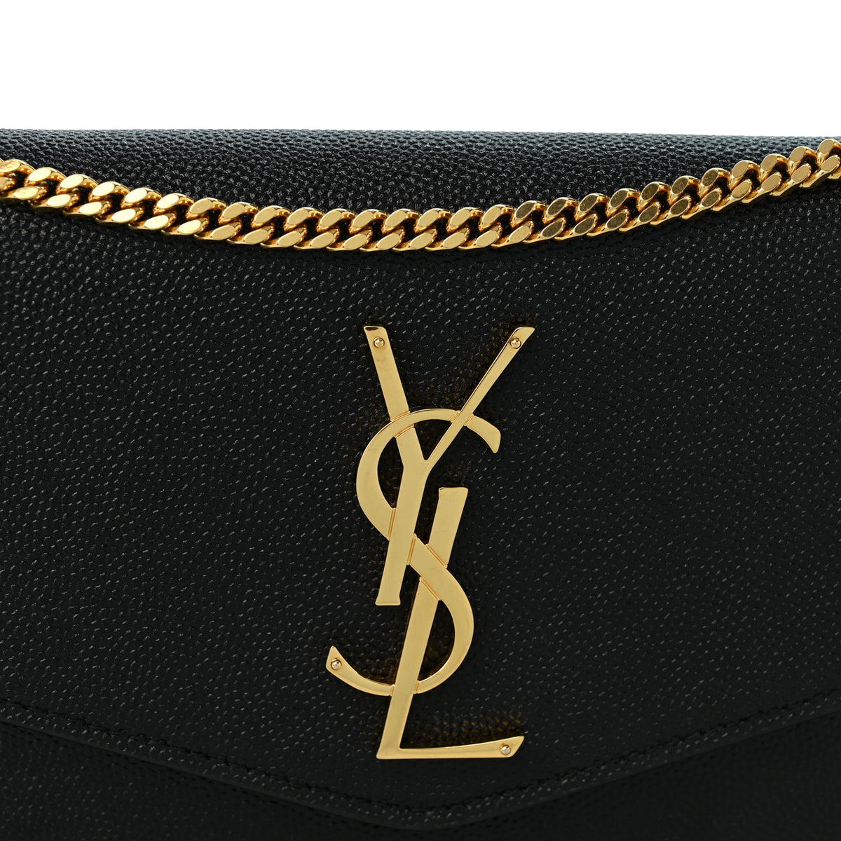 Saint Laurent Grain de Poudre Uptown Chain Wallet Black 8 of 10