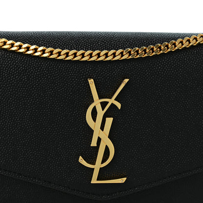 Saint Laurent Grain de Poudre Uptown Chain Wallet Black 8 of 10