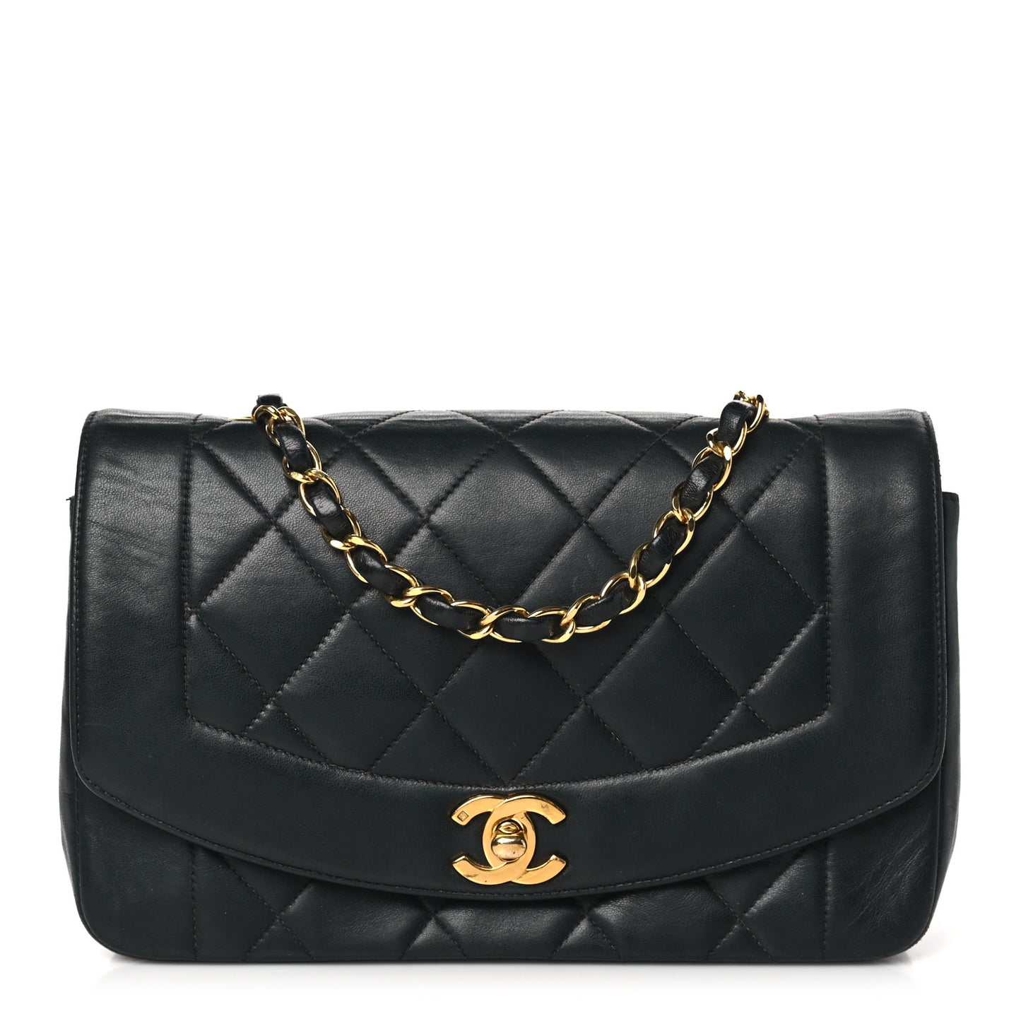 Lambskin Quilted Small Single Flap Black