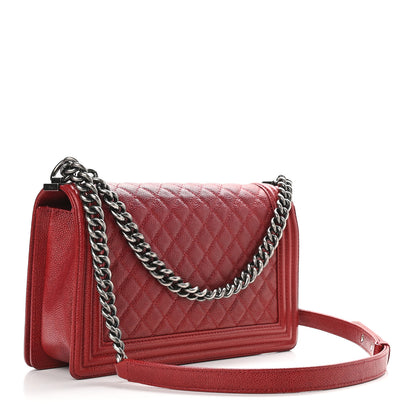 Chanel Caviar Quilted New Medium Boy Flap Dark Red 3 of 9