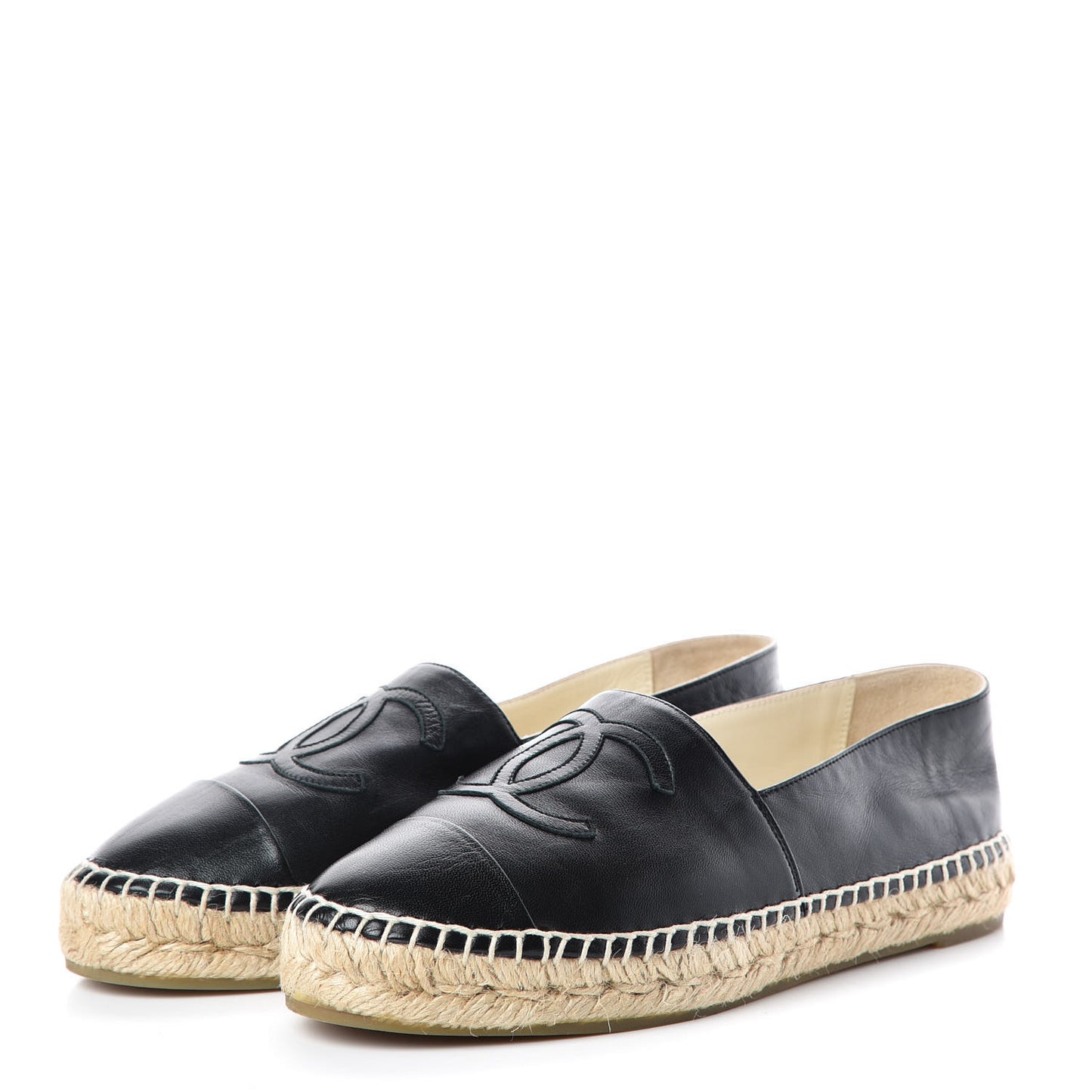 Lambskin CC Espadrilles 36 Black