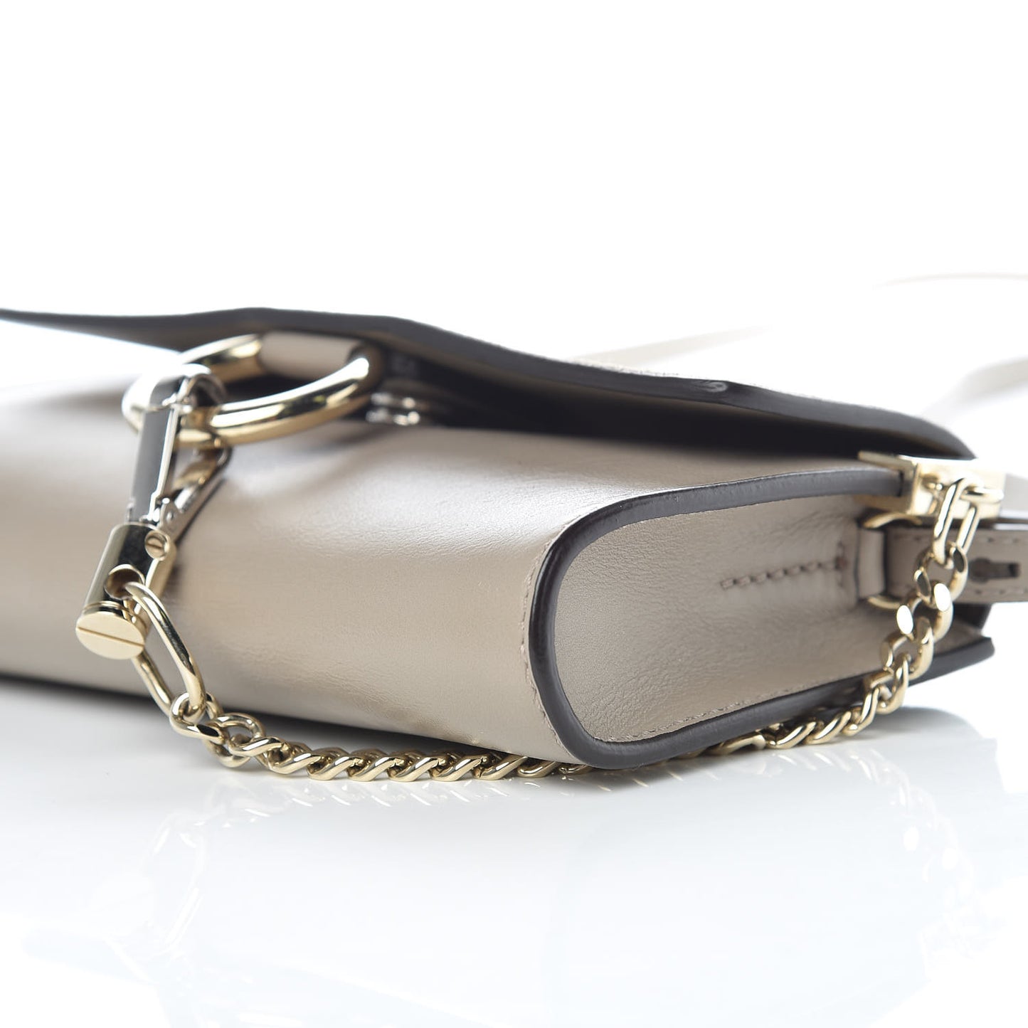 Suede Calfskin Mini Faye Shoulder Bag Motty Grey