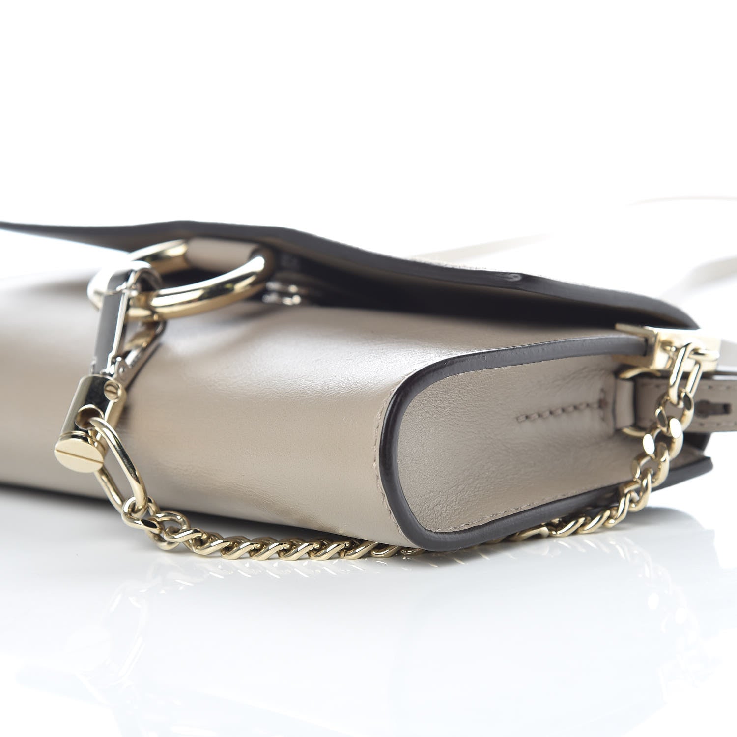 Chloe Suede Calfskin Mini Faye Shoulder Bag Motty Grey 9 of 11